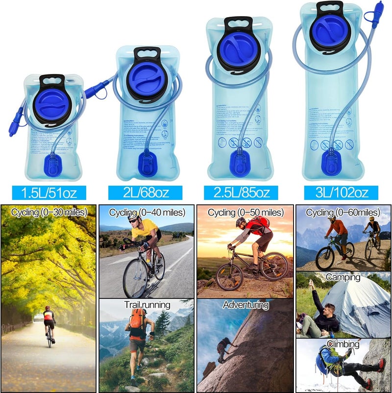 Mdvora 1.5L/2L/2.5L/3L Hydration Bladder, Large Opening Water Storage Bladder Bag, for Cycling Hiking Camping - Image 2